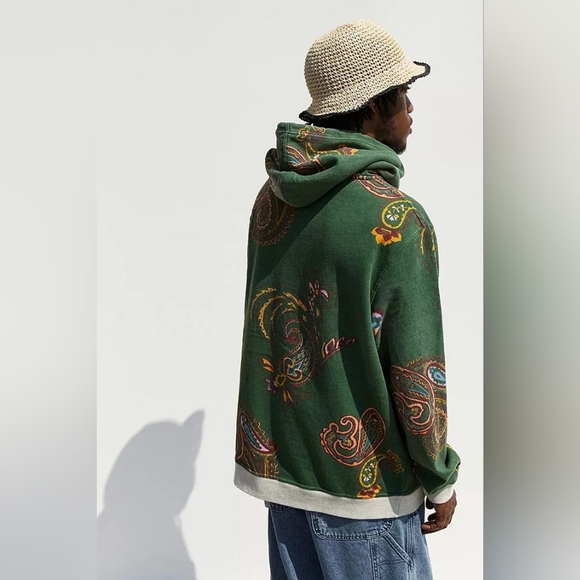 Urban Outfitters Green Paisley Hoodie - Picture 2 of 4